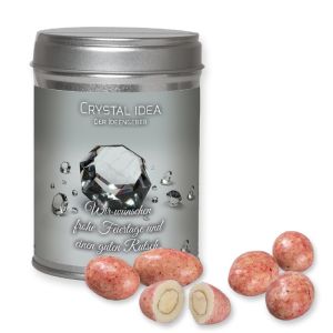 100 g Schoko-Himbeer Mandeln in Dual-Dose mit Werbeetikett