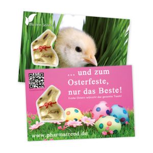 Lindt Promotion Card mit Goldhase und Logodruck