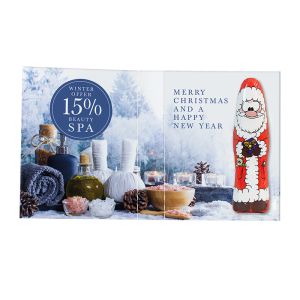 Süßes Briefchen mit Mini-Schokoweihnachtsmännchen