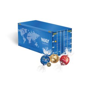 Weihnachts-Express Container Lindor Pralinés mit Werbebedruckung