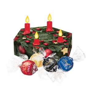 Lindt Adventskranz-Präsent mit Werbedruck