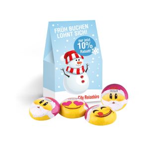 Christmas Mini Präsent Lindt HELLO Mini Emoti mit Werbedruck