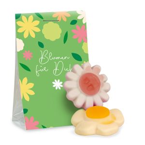 Naschtasche Schaumzucker-Blumen mit Werbereiter