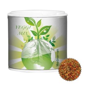 20 g Gewürzmischung Mediterraner Veggie Mix in Gewürzpappstreuer mit Werbebanderole