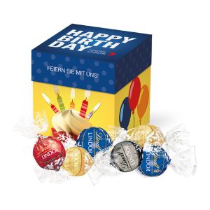 Werbebox Lindt Lindor Pralinés mit Werbedruck