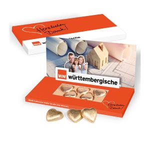 Mailing Lindt-Schokoherzen mit Pop-Up und Werbedruck