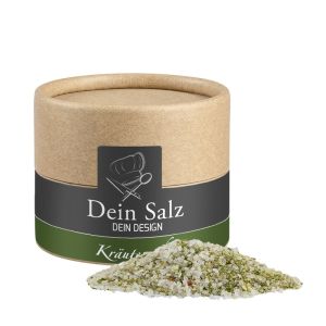 55 g Deutsches Kräutersalz in Kraftpapierdose Mini mit Werbeetikett