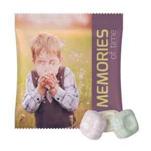 12 g Bunte Brause Bonbons im Tütchen mit Werbedruck
