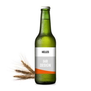 Helles Premium-Bier mit Werbeeetikett