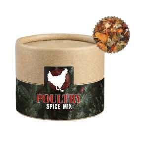 30 g Weihnachts Geflügel Gewürzmischung in Eco Pappdose Mini mit Werbebanderole