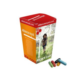 250 g Lakritzstangen Mix in Autobecherhalterung mit Werbedruck