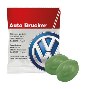 Apfel Fruchtbonbon im Duopack mit Werbedruck