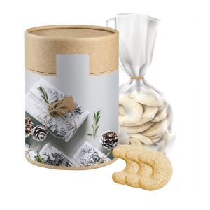 100 g Vanillekipferl in Eco Pappdose mit Werbeetikett
