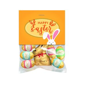 40 g Lindt Osterschokolade im Flachbeutel mit Werbereiter