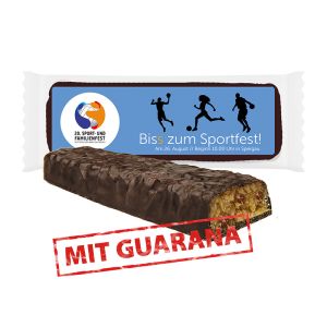 Express Guarana-Kokos Energie-Riegel im Flowpack mit Werbeetikett