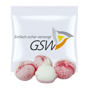 7 g Erdbeer-Joghurt Bonbons im Werbetütchen mit Werbedruck