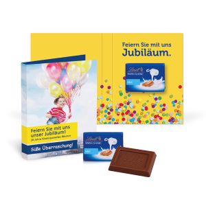 Werbekarte Lindt Schokotäfelchen Exklusiv mit Werbedruck