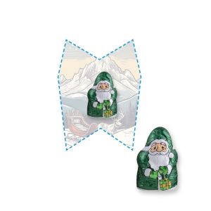 Veganer Schoko-Weihnachtsmann auf Mini Wunschform-Flyer mit Werbedruck