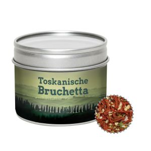 40 g Bio Gewürzmischung Toskanische Bruschetta in Sichtfensterdose mit Werbeetikett
