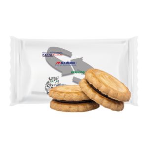 8 g Doppelkeks mit Kakaocreme im Flowpack mit Werbedruck