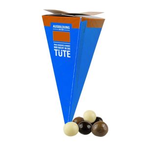 20 g Knusperkugel-Mix in Pyramide mit Werbedruck