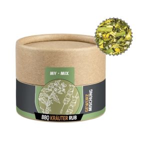 28 g Gewürzmischung BBQ Kräuter Rub in Kraftpapierdose Mini mit Werbeetikett