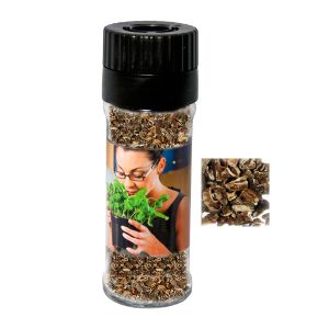 30 g Bio Kakao-Nibs in Gewürzmühle mit Werbeetikett