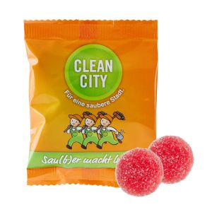 Saures Werbefruchtgummi im Werbetütchen