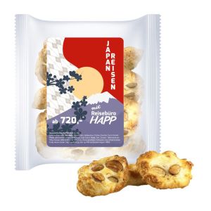 20 g Japanische Mandel Kräcker im Werbetütchen mit Werbeetikett
