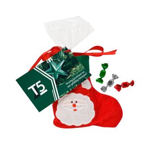 60 g Weihnachtsbonbons im Weihnachtsstrumpf mit Werbekarte