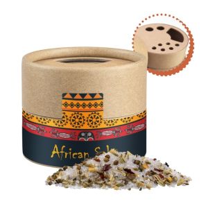 50 g Süd Afrikanisches Salz im Kraftpapierstreuer Mini mit Werbeetikett