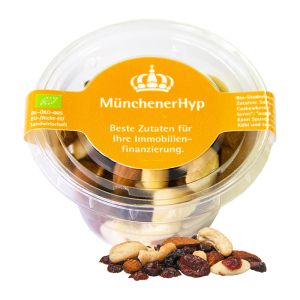 40 g Bio Studentenfutter im Öko-Becher mit Werbeetikett