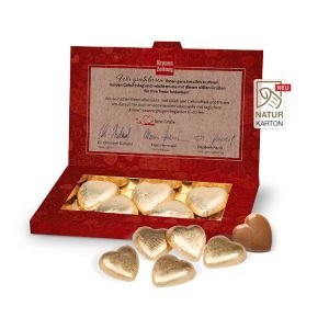 Lindt Schokoherzen in Präsentbox Business mit Logodruck (Naturpapier)
