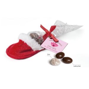 Santa Slipper mit individueller Grußkarte