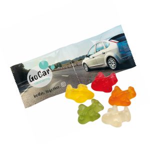2er HARIBO Mini-Flugzeuge Fruchtgummi Kettenbeutel mit Werbebedruckung