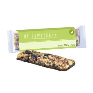 30 g Premium Blaubeere Müsliriegel im Flowpack mit Werbeschuber