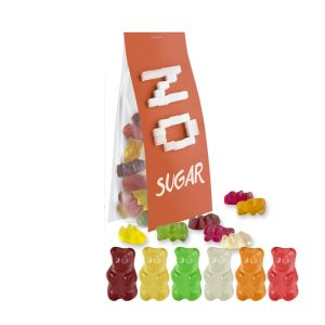 40 g Express zuckerfreie Gummibärchen im Standbeutel mit Werbereiter