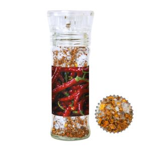 35 g Chili-Salz in Gewürzmühle mit Werbeetikett