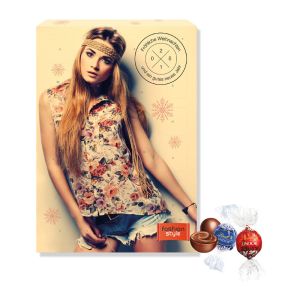 Wandadventskalender Lindor Pralinés mit Werbedruck