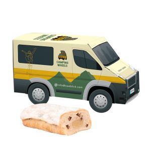 3D Präsent Transporter mit mini Christstollen und Werbedruck