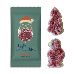 Weihnachts-Schaumzucker im Werbeflowpack mit Bedruckung