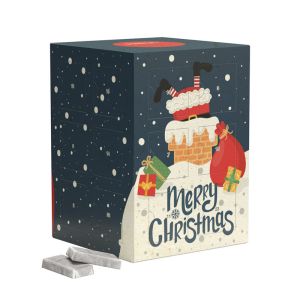 Tower Advent calendar grass paper Alpine milk chocolate bars with advertising print