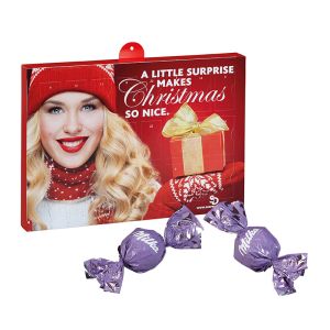 Milka Feine Kugeln Adventskalender mit Werbedruck