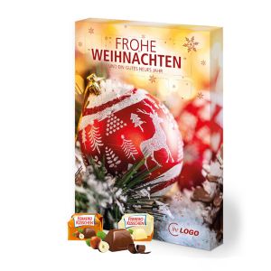 Organic Adventskalender Ferrero Küsschen Hoch- oder Querformat mit Werbedruck
