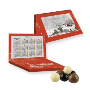 50 g Knusperkugel-Mix in Mini Advendskalender mit Werbekarte