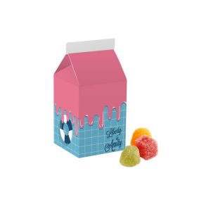Milchverpackung mit Tum Tum und Werbedruck