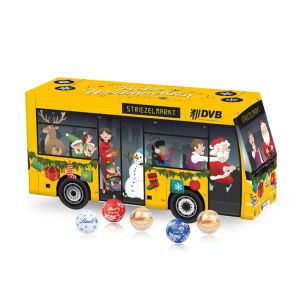 3D Adventskalender Bus Lindt Minis mit Werbedruck