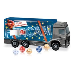 3D Adventskalender LKW Lindt Minis mit Werbedruck