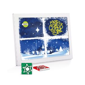 Nachhaltiger Fairtrade Adventskalender mit Werbedruck