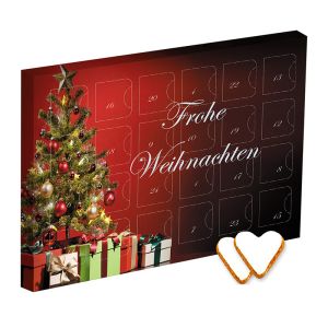 Adventskalender Maxi mit Zimt-Apfelherzen und Werbedruck